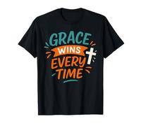 Grace Wins Every Time - Cita Vintage de fe Cristiana Camiseta