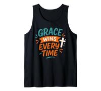 Grace Wins Every Time - Cita Vintage de fe Cristiana Camiseta sin Mangas