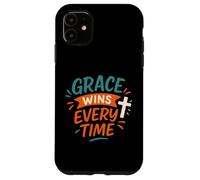 Grace Wins Every Time - Cita Vintage de fe Cristiana Carcasa para iPhone 11