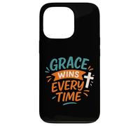 Grace Wins Every Time - Cita Vintage de fe Cristiana Carcasa para iPhone 13 Pro