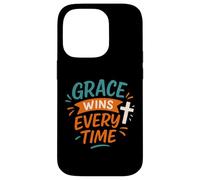 Grace Wins Every Time - Cita Vintage de fe Cristiana Carcasa para iPhone 14 Pro