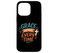 Grace Wins Every Time - Cita Vintage de fe Cristiana Carcasa para iPhone 14 Pro MAX