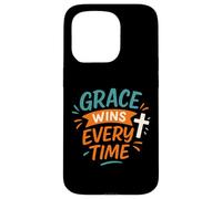 Grace Wins Every Time - Cita Vintage de fe Cristiana Carcasa para iPhone 15 Pro