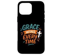 Grace Wins Every Time - Cita Vintage de fe Cristiana Carcasa para iPhone 16 Pro MAX