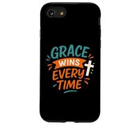 Grace Wins Every Time - Cita Vintage de fe Cristiana Carcasa para iPhone SE (2020) / 7/8