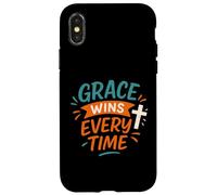 Grace Wins Every Time - Cita Vintage de fe Cristiana Carcasa para iPhone X/XS
