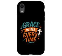 Grace Wins Every Time - Cita Vintage de fe Cristiana Carcasa para iPhone XR