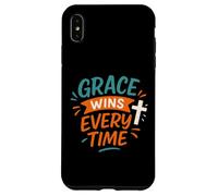 Grace Wins Every Time - Cita Vintage de fe Cristiana Carcasa para iPhone XS MAX