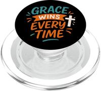 Grace Wins Every Time - Cita Vintage de fe Cristiana PopSockets PopGrip para MagSafe