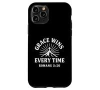 Grace Wins Every Time Romans 5:20 Verso cristiano Carcasa para iPhone 11 Pro