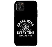 Grace Wins Every Time Romans 5:20 Verso cristiano Carcasa para iPhone 11 Pro Max