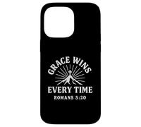 Grace Wins Every Time Romans 5:20 Verso cristiano Carcasa para iPhone 14 Pro Max