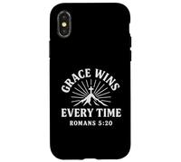 Grace Wins Every Time Romans 5:20 Verso cristiano Carcasa para iPhone X/XS