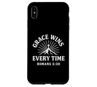 Grace Wins Every Time Romans 5:20 Verso cristiano Carcasa para iPhone XS Max
