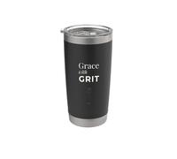 Grace with Grit - Mensaje minimalista de empoderamiento de las mujeres Vaso térmico de acero inoxidable de doble pared