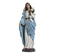 Grace4Joy Estatua de la Madre María bendita - Estatua de la Virgen María de 10 Pulgadas, Elegante decoración del hogar, Pintada a Mano Santa María sosteniendo Lirios, colección renacentista