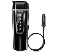 GRACEALL Hervidor Eléctrico Coche de 12V/24V para Camiones, Coches, Taxis, Mini Hervidor Portátil para Coche de 450ml para Agua Café, con Regulador de Temperatura, Mantiene Caliente