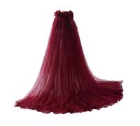GRACEART Bodas Falda Larga de Mujer Mujeres Puffy Tutu Tulle Falda Playa Baile Fiesta (Vino Rojo)