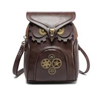GRACEART Bolso bandolera pequeño steampunk bolso de hombro gótico riñonera, Búho-marrón2