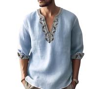 GRACEART Camisa Henley para Hombre Camisa de Playa Casual