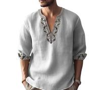 GRACEART Camisa Henley para Hombre Camisa de Playa Casual