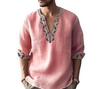 GRACEART Camisa Henley para Hombre Camisa de Playa Casual