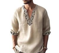 GRACEART Camisa Henley para Hombre Camisa de Playa Casual