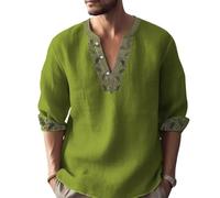 GRACEART Camisa Henley para Hombre Camisa de Playa Casual