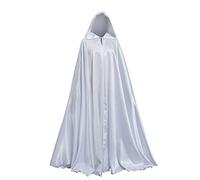 GRACEART Capa con Capucha Largo Disfraz de Halloween para Disfraz Muerte Adulto (blanco)