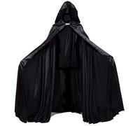 GRACEART Capa con Capucha Largo Disfraz de Halloween para Disfraz Muerte Adulto (Negro)