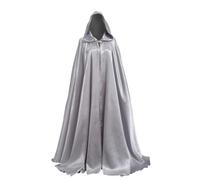 GRACEART Capa con Capucha Largo Disfraz de Halloween para Disfraz Muerte Adulto (Plata)
