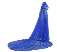 GRACEART Capa con capucha para novia, parte trasera larga, tul, elfo, capilla, velo, azul, Talla única
