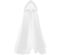 GRACEART Capa de Halloween Con Capucha Brujas Princesa Muerte Cabo Largo Traje de Adultos (blanco)