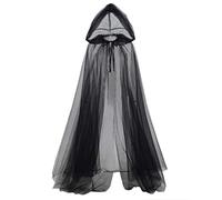 GRACEART Capa de Halloween Con Capucha Brujas Princesa Muerte Cabo Largo Traje de Adultos (negro)