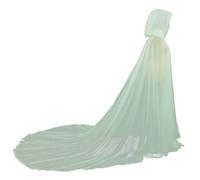 GRACEART Capa de tul para mujer, abrigo de boda, con capucha, chaqueta larga para novias, turquesa, Talla única