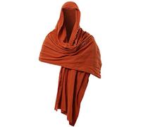 GRACEART Chal Bufanda Capucha Banda Cuello Medieval Mago Hechicero Disfraz Envolvente Capa Con Broche Alfiler, rojo óxido, 230cm X 130cm
