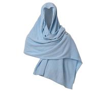 GRACEART Chal, bufanda, capucha, faja, capucha medieval, mago, disfraz de mago, capa con broche, azul celeste, 230cm X 130cm