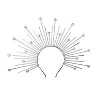 GRACEART Diadema Halo Crown Sunburst Mujeres Partido Accesorio para el Pelo Banda Tiara (B-Plata)