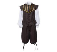 GRACEART Disfraz de Cosplay Medieval Renaissance para Hombre (XL, Café)