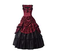GRACEART Disfraz De Medieval para Mujer Vestido Renacentista Traje De Princesa (M, Rojo)