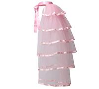 Graceart - Falda tutú de tul con cinturón de anudar, abullonada, negra, steampunk, rosa, Talla única