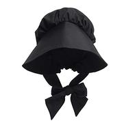 GRACEART - Gorro de peregrino Victoriano de Gran tamaño para Mujer, 100% algodón - Negro - Talla única