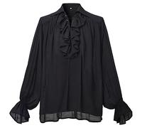 GRACEART Hombres Pirata Camisa Disfraz (S, Black)