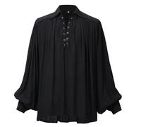 GRACEART Hombres Pirata Camisa Disfraz (X-Large, Negro)