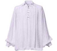 GRACEART Hombres Pirata Camisa Disfraz (X-Small, Blanco)