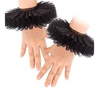 GRACEART Isabelino Muñeca Ruffs Ruffled Bofetada Payaso Brazo Alzacuello (Negro)
