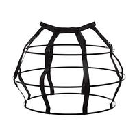 GRACEART Mujer Aro Falda 3-Loop Jaula Falda (Negro)