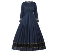 GRACEART Mujer Vintage Victoriano Vestido Medieval Renacimiento Gotico con Manga Larga Disfraz Princesa (S, Azul Oscuro)