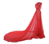 GRACEART Mujeres Princesa Capa Mantón De la Boda De la Gasa Capa con Capucha Largo Disfraz de Halloween para (Rojo)