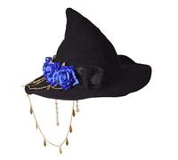 GRACEART Sombrero de bruja de lana de fieltro para mujer con engranajes de punto Gorro de Halloween Wizard Cap Mardi Gras Sombrero Headwear (Style-08)